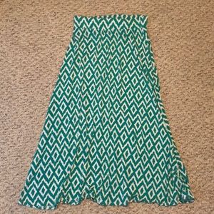 Girls Cherokee Teal Patterned Maxi Skirt LG 10/12
